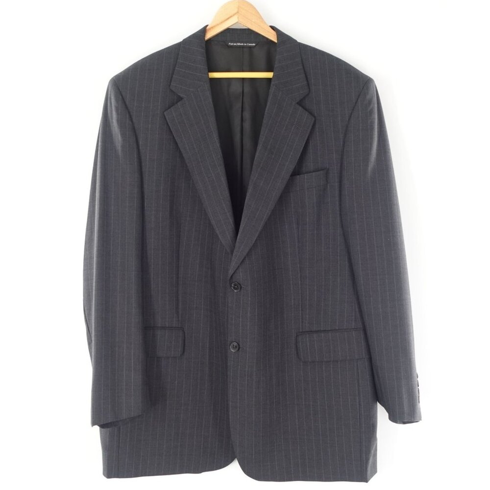 48 Long  Paul Dione  Grey Wool Suit Coat Jacket